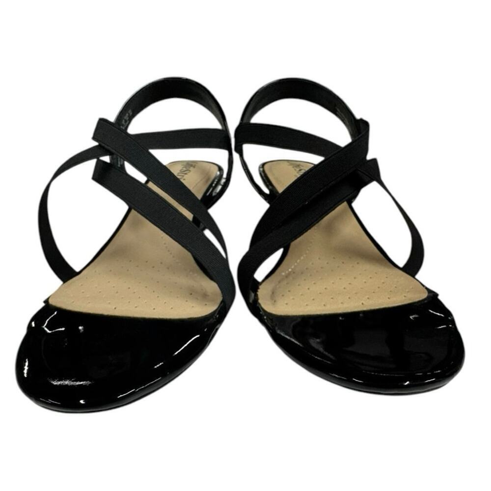 Life Stride Black Patent Strappy Sandal Size 7.5 - Picture 8 of 11